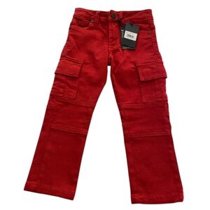 Steve’s Jeans Red Cargo Denim Pants Size 3T NWT